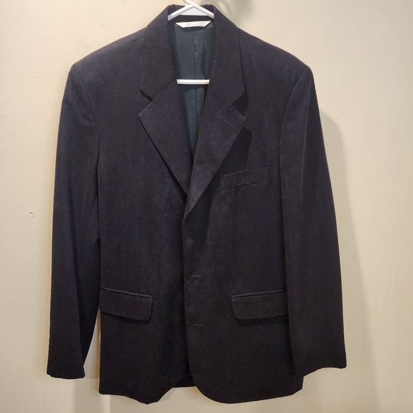 PERRY ELLIS men's Black Corduroy Blazer Size 40 Medium - Picture 3 of 15